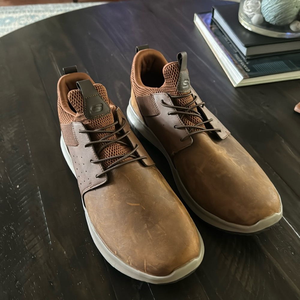 Sketchers brown shoes size 14